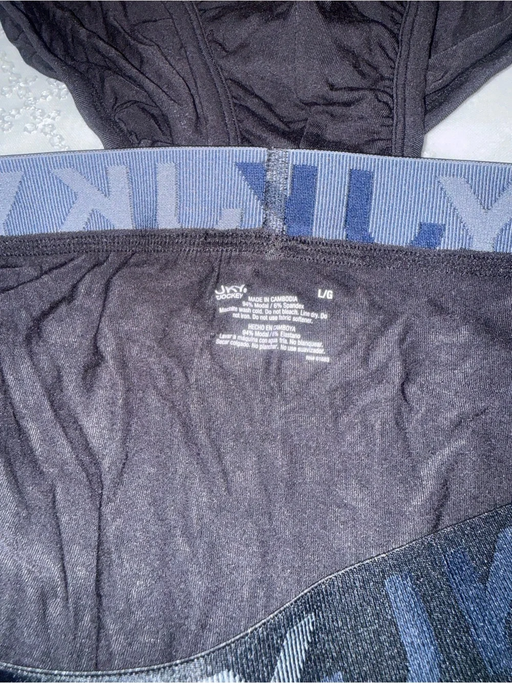 KYKY Navy Bikini Brief with Logo Elastic Waistband